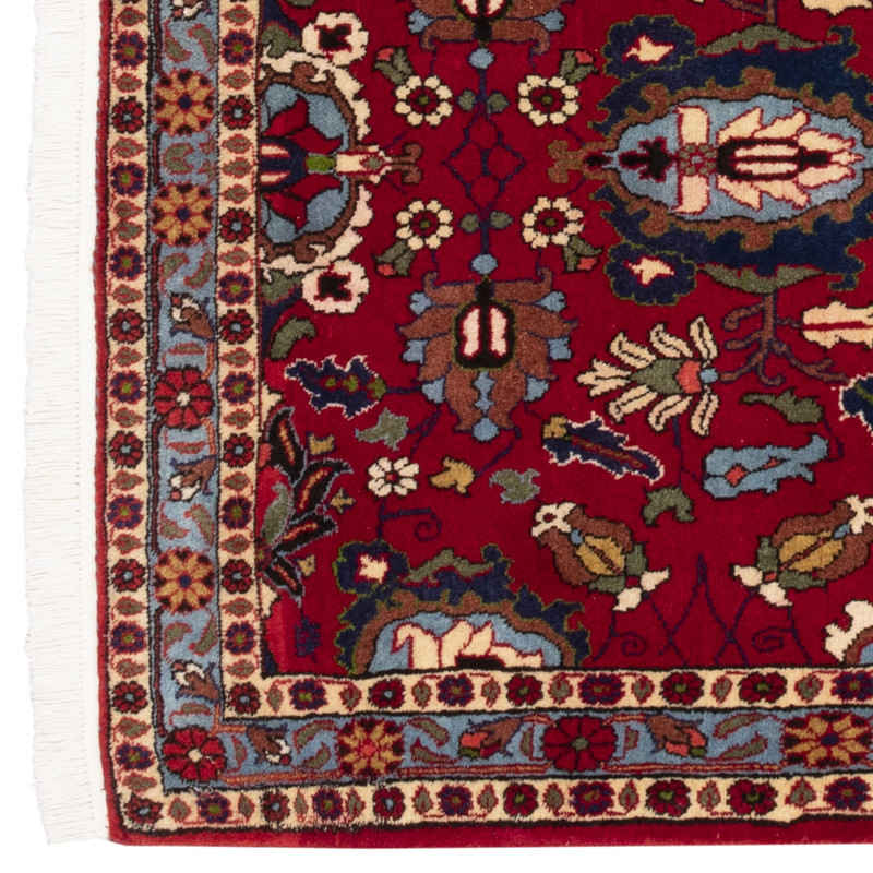 Vintage Perzisch Varamin Niakan Tapijt (Tribaal Mina Khani Patroon) – Rode Wol