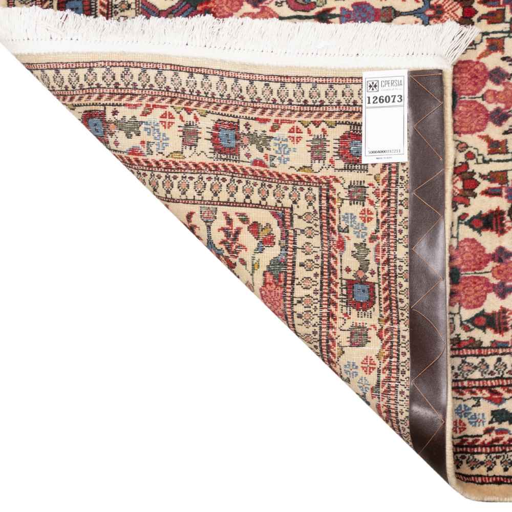 Vintage Perzisch Varamin Tiara Tapijt (Bloemenpatroon) – Crème Wol