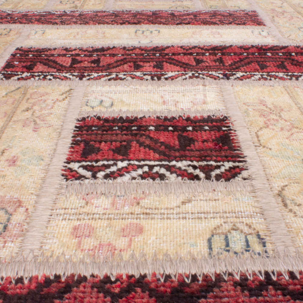 Vintage Patchwork Tapijt Alborz – Crème Wol