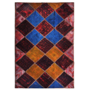 Vintage Patchwork Tapijt Amiri – Rood Abstract
