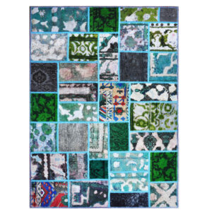 Hedendaags Patchwork Tapijt Amirkhiz – Blauw