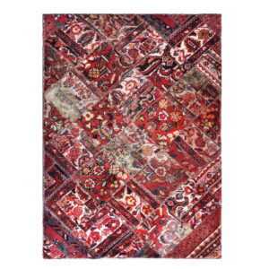 Vintage Patchwork Tapijt Cheltike – Rood Bloemen