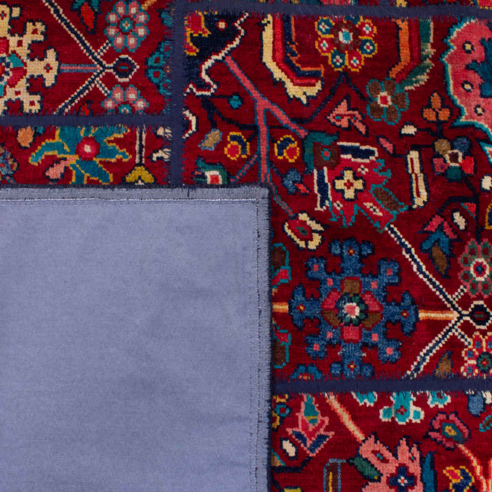 Vintage Perzisch Handgeknoopt Patchwork Tapijt Koomeh Rood