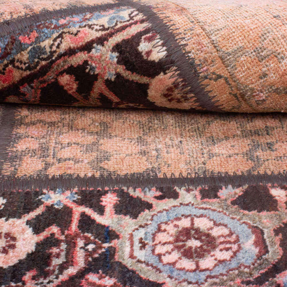 Vintage Perzisch Handgeknoopt Patchwork Tapijt Panah Bruin