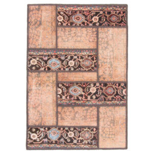 Vintage Perzisch Handgeknoopt Patchwork Tapijt Panah Bruin