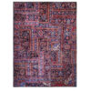 Vintage Perzisch Handgeknoopt Patchwork Tapijt Samira Rood