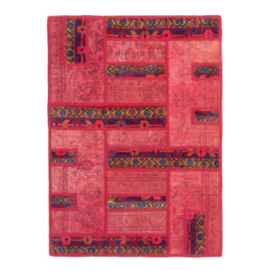 Vintage Perzisch Handgeknoopt Patchwork Tapijt Veis Rood