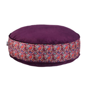 Boheemse Grote Ronde Fluwelen Poef – Paisley