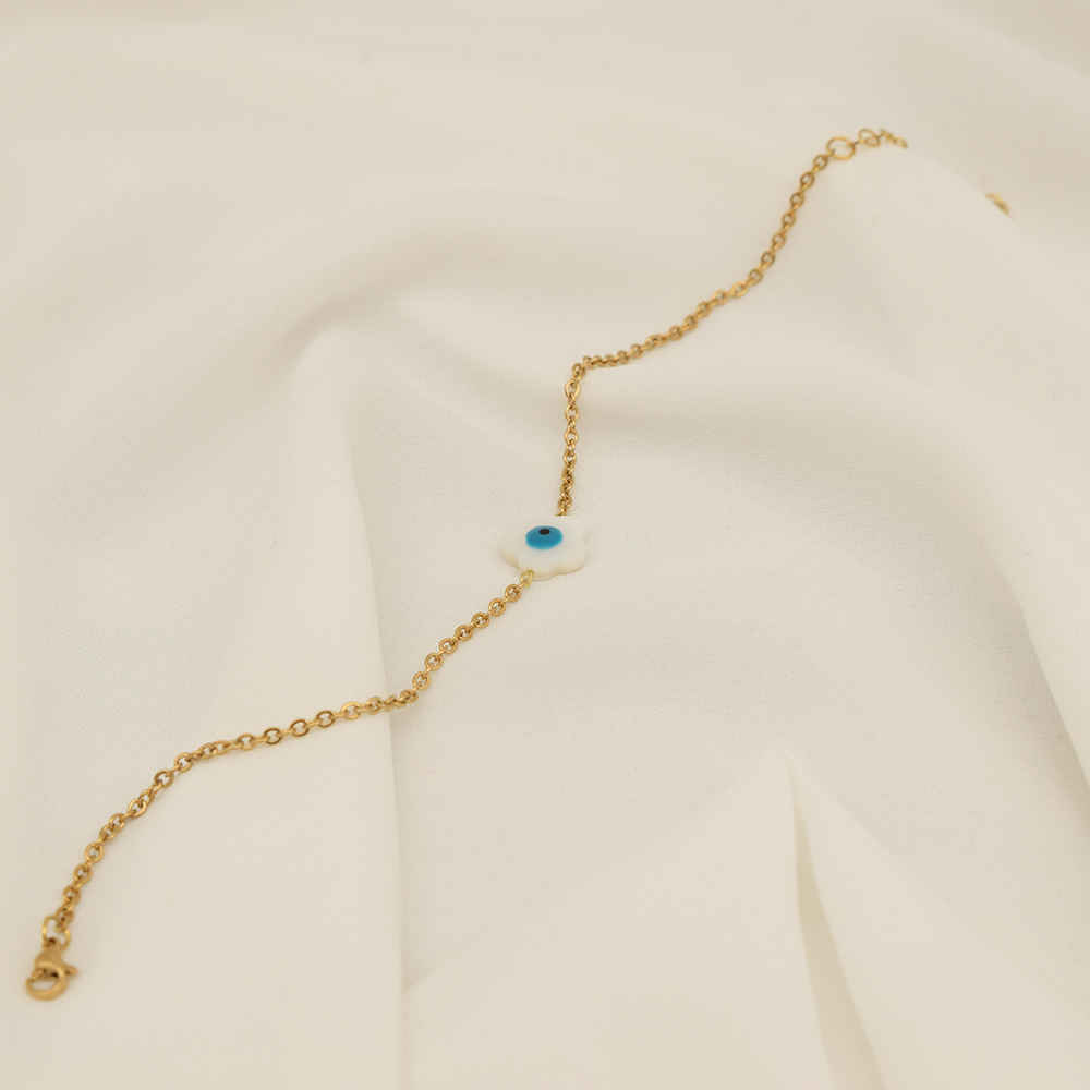 Gouden Schakel Enkelband Cheshm Nazar – Model Sadafi