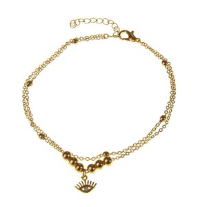 Gelaagde Gouden Enkelband Cheshm Nazar – Model Jana