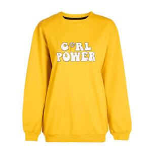 Dames Gele Casual Sweatshirt – Model Power Girl