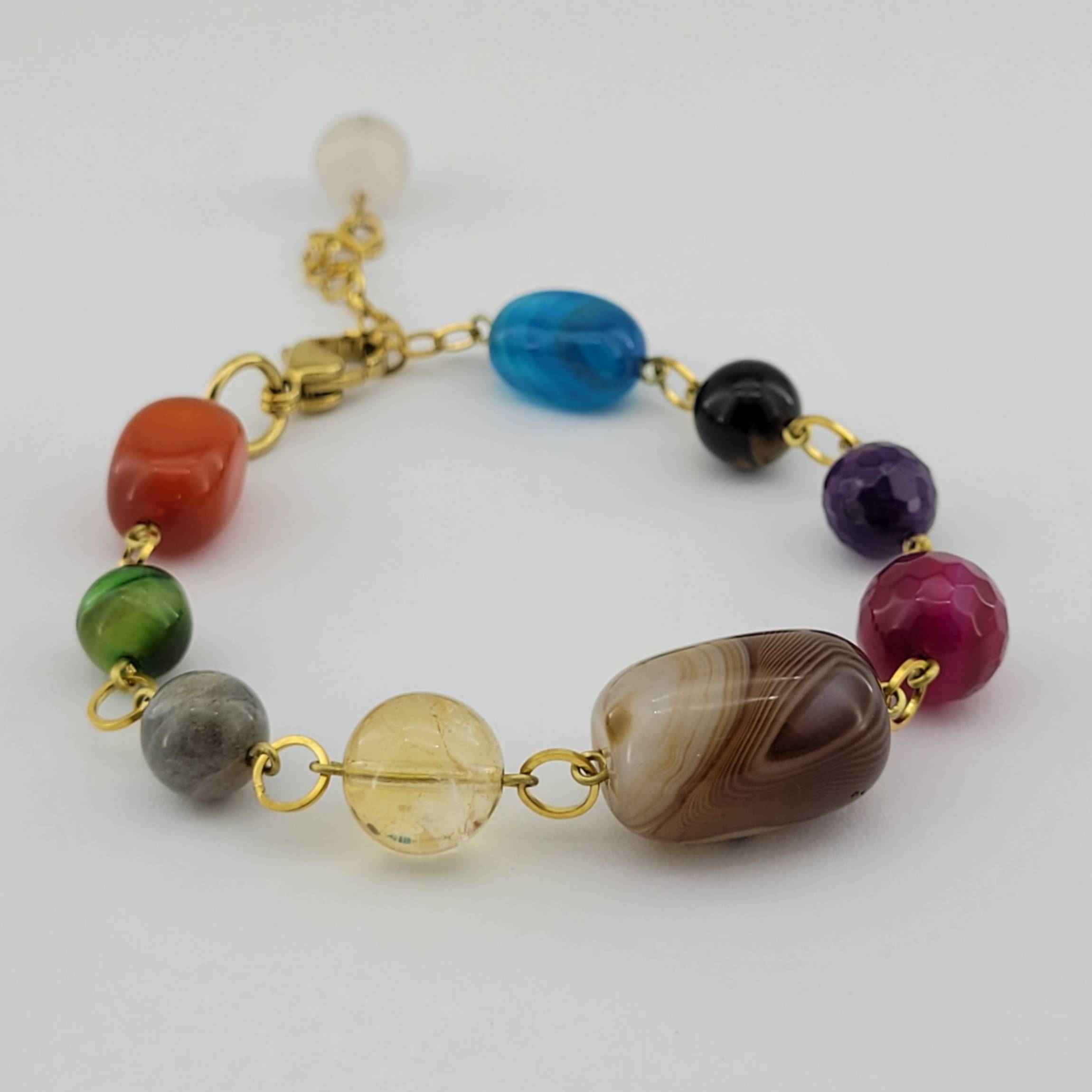 Kralenarmband voor Dames – Amethist & Agaat Chakra