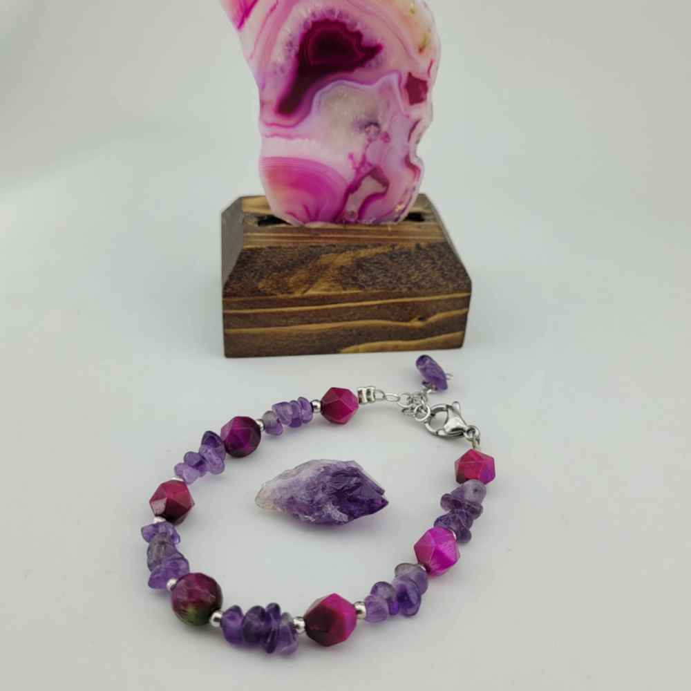 Kralenarmband voor Dames – Amethist Edelsteen