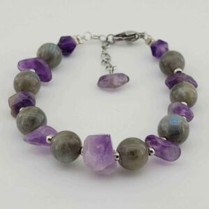 Kralenarmband voor Dames – Amethist & Labradoriet