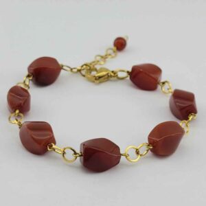 Kralenarmband voor Dames – Bruine Agaat Edelsteen