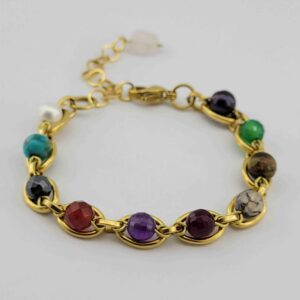 Kralenarmband voor Dames – Chakra Stenen Goud