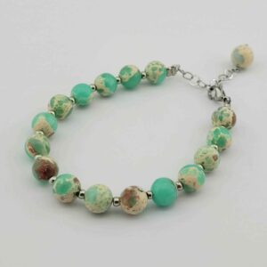 Turkooizen kralenarmband met oceaan jaspis voor vrouwen