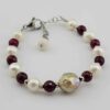 Crème kralenarmband met parel en agaat voor vrouwen