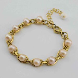 Crème kralenarmband met parel voor vrouwen