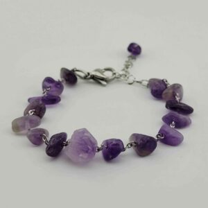 Paarse kralenarmband met amethist edelsteen voor vrouwen