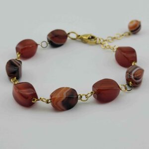 Bruine kralenarmband met Soleimani agaat voor vrouwen