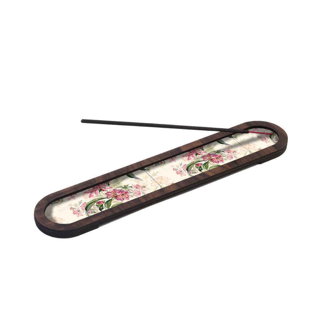 Houten Wierookhouder – Model Bloemen (Set van 2)