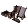 Houten Bureau Organizer Accessoireset – Model Zakelijk (5 stuks)