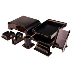 Houten Bureau Organizer Accessoireset – Model Farnaz (8 stuks)