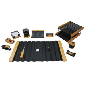 Houten Bureau Organizer Accessoireset – Model Wafer (13 stuks)