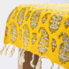 Linnen Tafelkleed Blokprint – Model Paisley (Geel)
