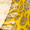 Linnen Tafelkleed Blokprint – Model Paisley (Geel)