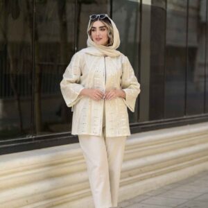 Perzische Manto & Broek Set – Jeyran Crème