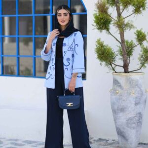 Perzisch Geborduurd Manto & Broek Set Model Hanis