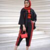 Perzisch Geborduurd Manto & Broek Set Model Delbar