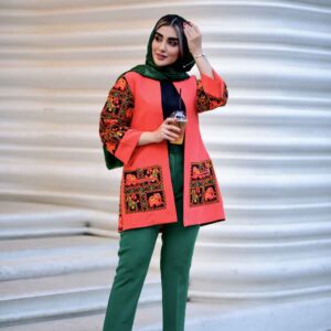 Perzische Suzani Manto Arva — Oranje — Olifant Motief