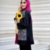 Perzische Suzani Manto Aylar — Oranje — Linnen Bloemenpatroon