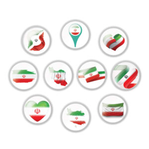 Perzische Speldenset – Vlag van Iran (10 stuks)