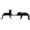 Set van 2 Geometrische Kat Beeldjes – Zwart Kubisme