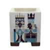 Decoratieve Perzische vierkante betonnen vaas, King-and-Queen-model met een koninklijk beeldmotief