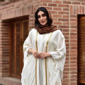 Elegante Vlinder Abaya voor Vrouwen – Wit