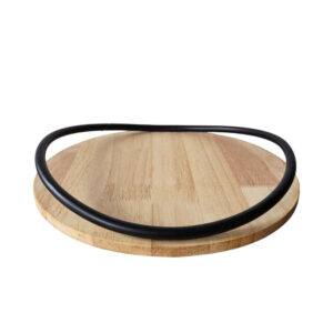 Rond Houten Dienblad – Serveerschaal voor Thee & Snacks – Crème
