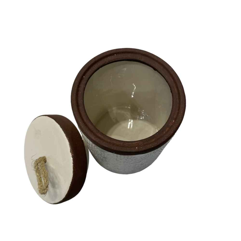 Keramische Pot – Ideaal voor Keukenopslag & Organisatie, Reliëf
