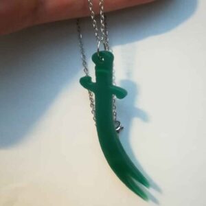 Zulfiqar Zwaard Ketting – Groene Agaat Hanger