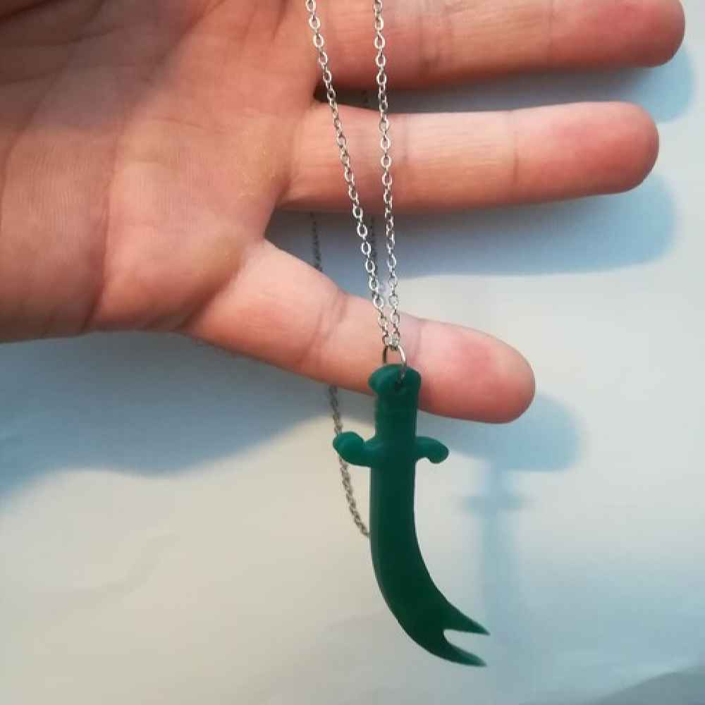 Zulfiqar Zwaard Ketting – Groene Agaat Hanger
