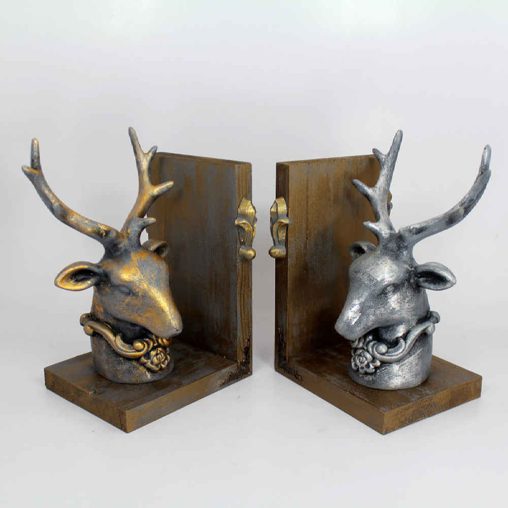 Gouden Boekensteun Sculptuur – Natuur & Dier Thema