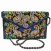 Geborduurde Etnische Fluwelen Clutch Paisley
