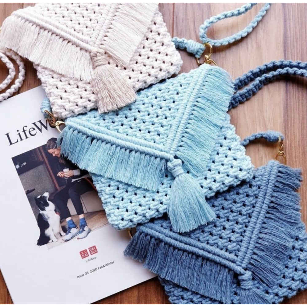 Macramé Schoudertas Crossbody Luxe Handgemaakt