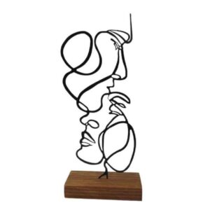 Minimalistische Kunstsculptuur Metaal Hamdam – Zwart