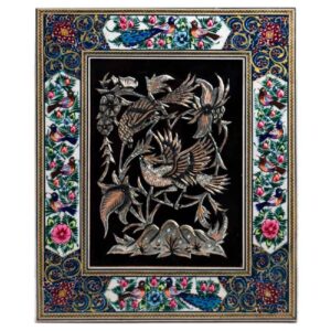 Handgemaakt Ingelijst Perzisch Gegraveerd Koperkunstwerk Dorna – Traditionele Wanddecoratie