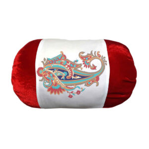 Fluwelen Rolkussen Shima – Rood Paisley